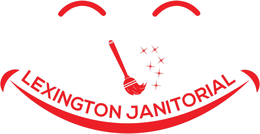 Logo with a broom and sparkles for a janitorial service.