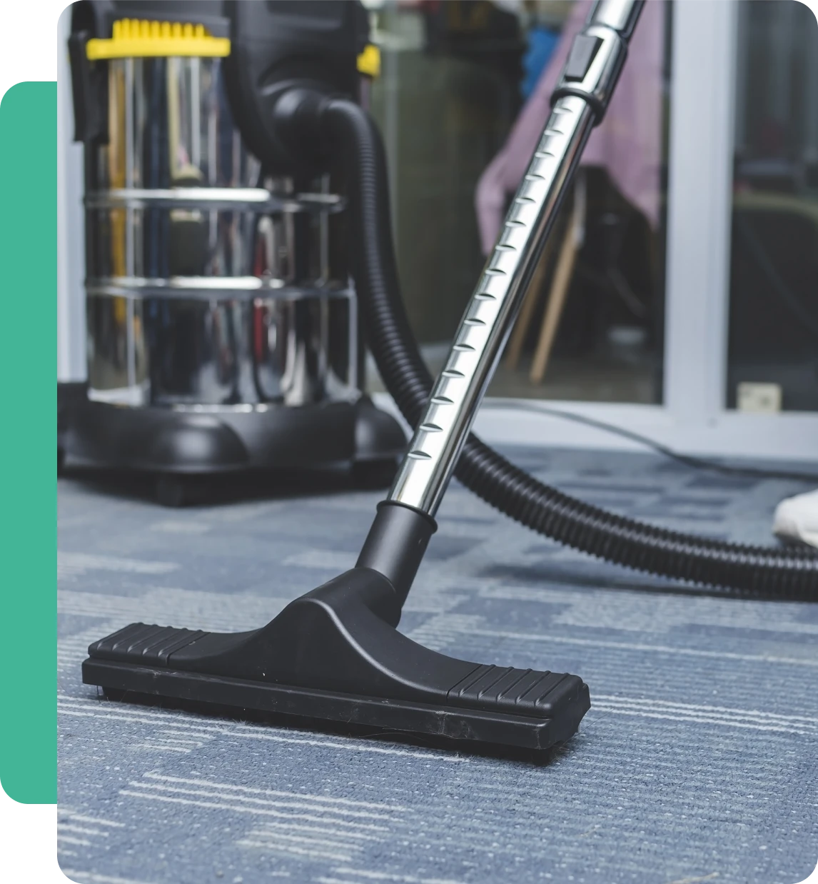 Vacuum cleaner on office carpet